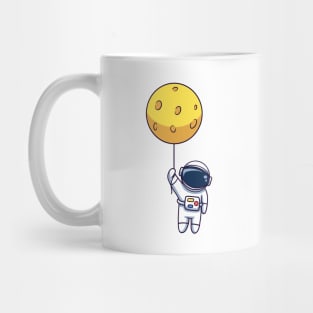 Astronaut Floating With Moon Balloon Mug